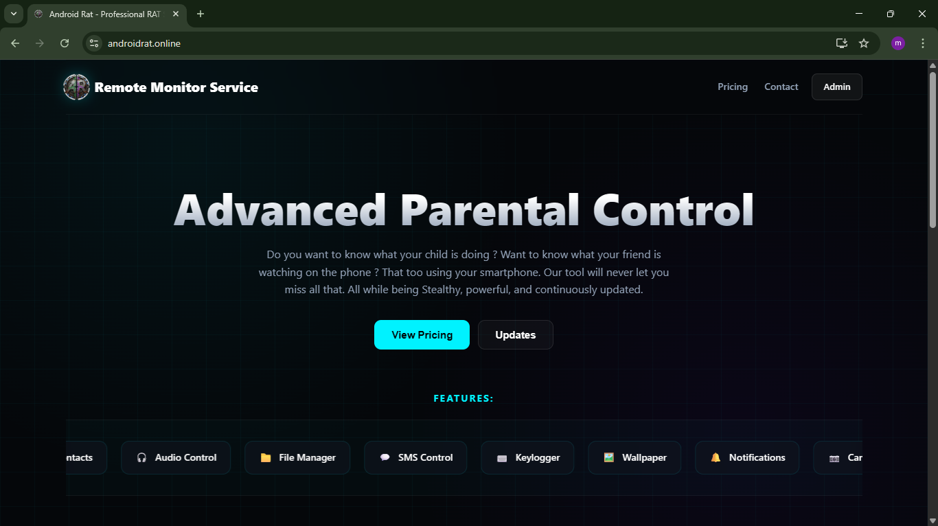 Android RAT dashboard for remote administration and security audits